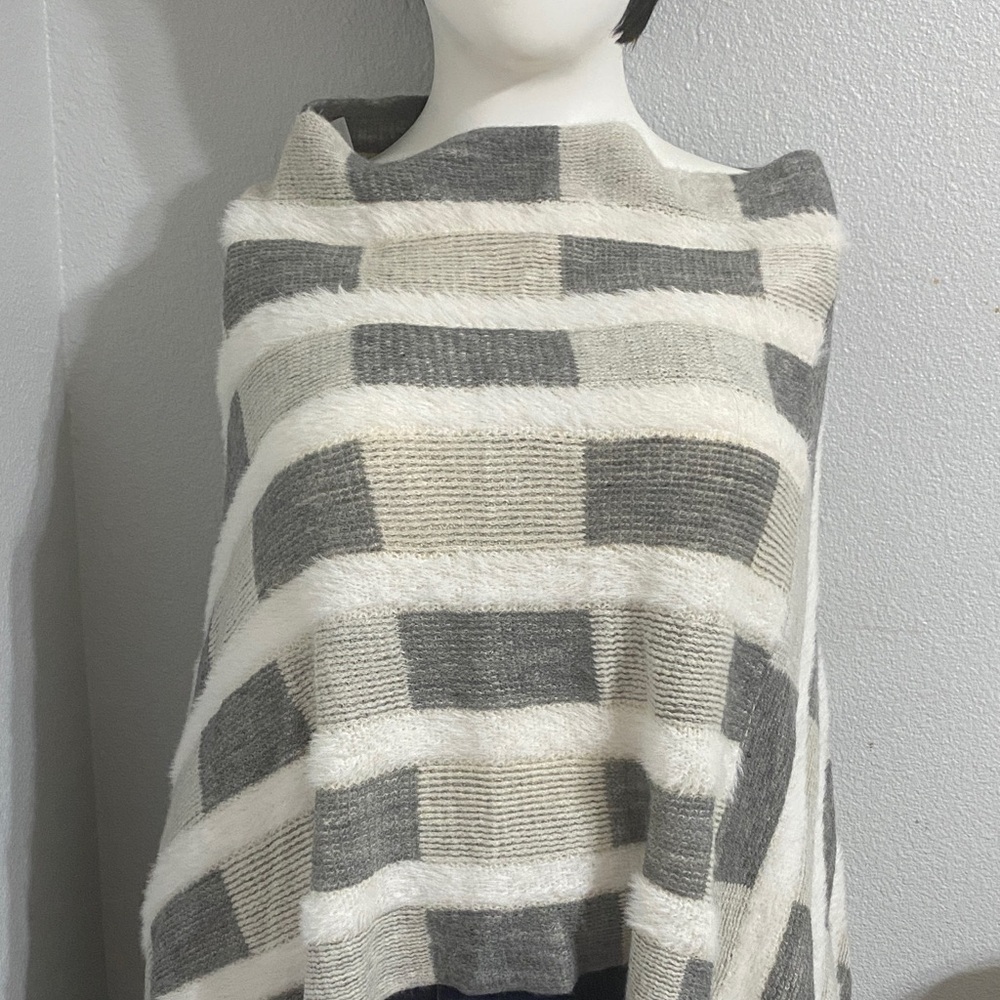Chic Striped Women's Poncho